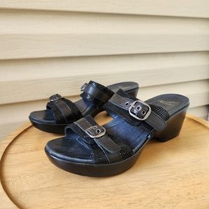 Dansko Jessie black lizard sandals